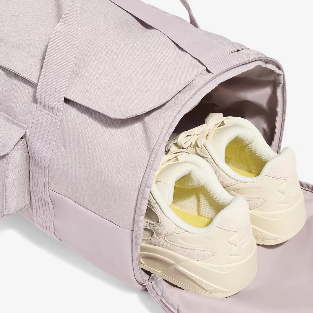 UNDER ARMOUR TRIUMPH BARREL DUFFEL BAG GRAY DAWN WHITE