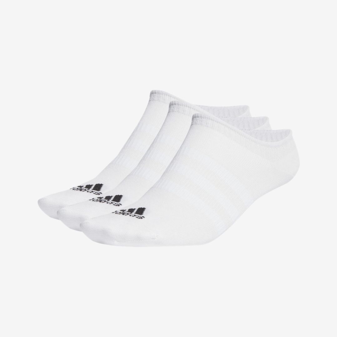 ADIDAS THIN AND LIGHT NO-SHOW SOCKS WHITE (3 PAIRS)